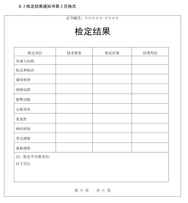 硫化氢气体报警器检定结果表